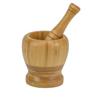 Light Wooden Spice Mixing Bowl - Mortar and Pestle Set