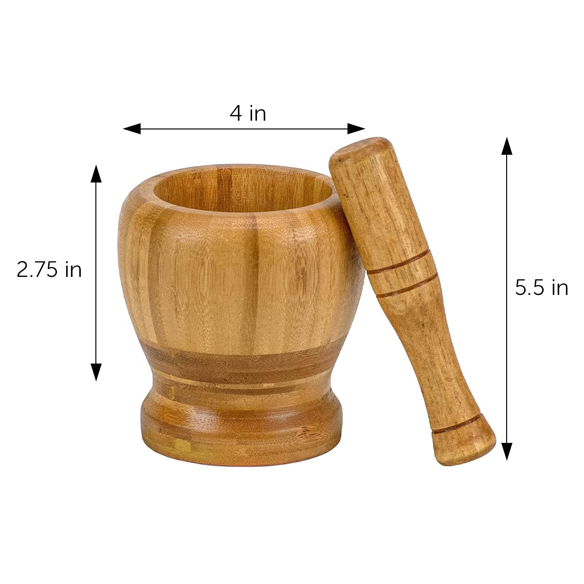 Light Wooden Spice Mixing Bowl - Mortar and Pestle Set