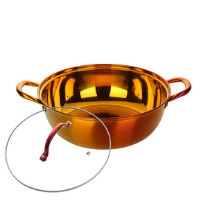 Divided Stainless Steel Hot Pot with Lid